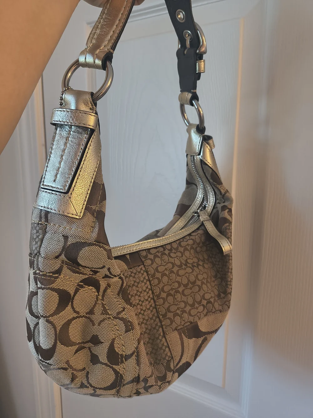 Vintage Coach Metallic Patchwork Hobo Bag